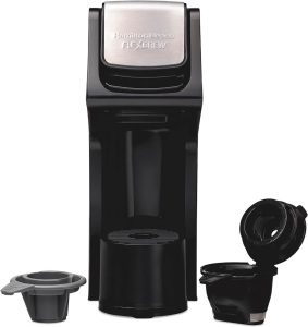 Hamilton Beach 49918 FlexBrew Single-Serve Coffee Maker Compatible with Pod Packs and Grounds, 14 oz, Black, Stainless - Fast Brew 