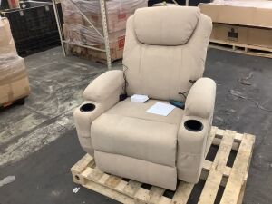 Fabric Massage Swivel Rocker Recliner Chair 