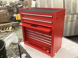 8 Drawer Rolling Tool Chest - Missing One Wheel, Dented 