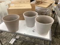 Lot of (3) Deroma&nbsp;Terra Cotta Clay Planter, Tapered, Chocolate, 12-in.