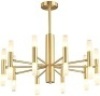 BOKT Post Modern 20-Light Flush Mount Chandelier with Frosted Glass Shades - Appears New&nbsp;