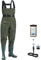 FISHINGSIR Nylon & PVC Cleated Bootfoot Chest Waders with Wading Belt - Appears New&nbsp;