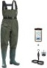 FISHINGSIR Nylon & PVC Cleated Bootfoot Chest Waders with Wading Belt - Appears New&nbsp;