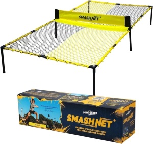 SMASHNET Outdoor Family Game - Sport Games for Adults and Family - Portable Volleyball/Table Tennis Net for Backyard & Parks, Quick Assemble and Durable, Epic Backyard Game for Kids and Adults