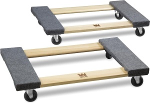 WEN 1320 lbs. Capacity 18 in. x 30 in. Hardwood Furniture Moving Dolly, Two Pack