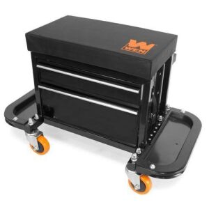 WEN GG1400 400-Pound Capacity Garage Glider Rolling Tool Chest Seat with Storage Pouch