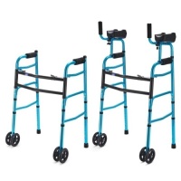 GREENCHIEF FOLDING STANDARD WALKER WITH ARMREST, 2 IN 1 NARROW WALKER FOR SENIOR FOLDING WALKER WITH 4 WHEELS HEAVY DUTY 500LB FOLDABLE WALKING MOBILITY AID