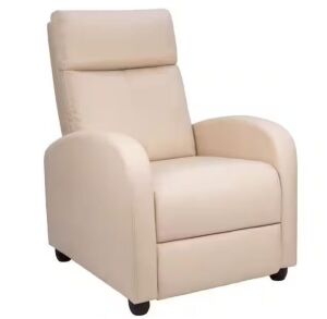 Beige Push Back Recliner Chair 