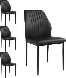 Faux Leather Modern Dining Chairs, Set of 4 