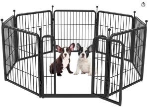 FXW Rollick Dog Playpen for Yard, Camping, 24" Height Heavy Duty for Puppies/Small Dogs, 8 Panels-black