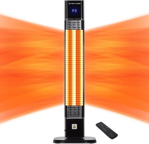 Indoor Outdoor Patio Heater,1500W Electric Infrared Heater,34IN Portable Space Radiant Tower Heater 