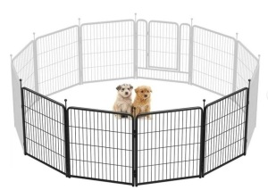 FXW Rollick Dog Playpen Outdoor, 4 Panels 32" Height Dog Fence in Black