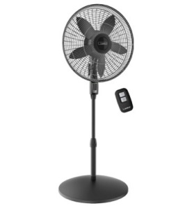 Lasko Oscillating Pedestal Fan, Adjustable Height, Remote Control, 4 Speeds, for Bedroom, Living Room, Home Office and College Dorm Room, 18", Black, S18440, Large 