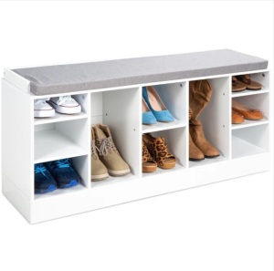 Shoe Storage Rack Bench w/ Padded Seat, 10 Cubbies - 46in $139.99