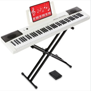 88-Key Digital Piano Set w/ Semi-Weighted Keys, Stand, Sustain Pedal