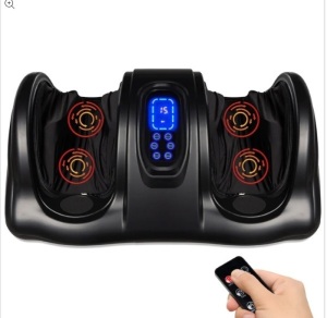 Therapeutic Foot Massager w/ High Intensity Rollers, Remote, 3 Modes