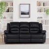 Greeley 78 in. W Straight Arm Faux Leather Rectangle Manual Double Reclining Sofa in Black $799.99