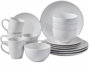 Sinouso 16 Piece Stoneware Dinnerware Set,Dinnerware Set for 4,Plates and Bowls Sets,Plates,Bowls,Cups,Microwave Dishwasher Safe,Service for 4