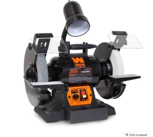 WEN BG4280 5-Amp 8-Inch Variable Speed Bench Grinder with Flexible Work Light