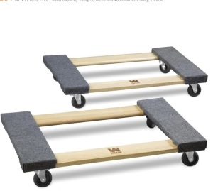 WEN 721830 1320-Pound Capacity 18-by-30-Inch Hardwood Mover’s Dolly, 2-Pack 