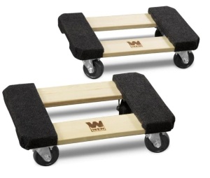 1320 lbs. Capacity 12 in. x 18 in. Hardwood Furniture Moving Dolly, Two Pack 