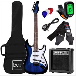 Beginner Electric Guitar Kit w/ Case, 10W Amp, Tremolo Bar - 39in $229.99