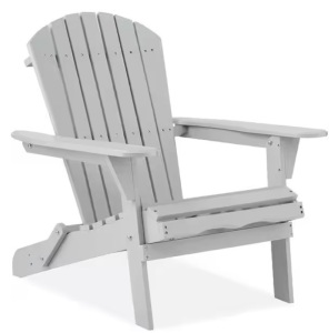 Gray Folding Wood Outdoor Adirondack Chair Set of 1 $74.99