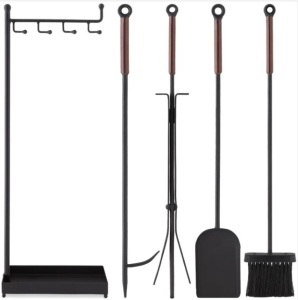 5-Piece Modern Contemporary Indoor Outdoor Fireplace Antique Tool Set $109.99