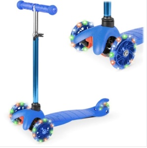 Kids Mini Kick Scooter Toy w/ Colorful Light-Up Wheels, Adjustable T-Bar $69.99