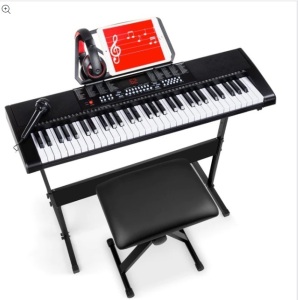 61-Key Beginners Electronic Keyboard Piano Set w/ 3 Modes, Microphone $209.99