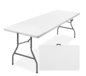 8 ft. Plastic Folding Picnic Table, Indoor Outdoor Heavy-Duty Portable with Handle, Lock $159.99