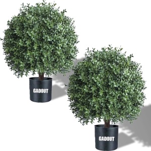 Artificial Boxwood Ball Topiary Tree, Set of 2