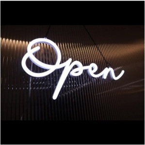 Open Sign for Business Neon Open Sign for Office Open Sign Led for Bar Shop Store Restaurant LED Open Sign w/12V Power Adapter Open Neon Sign w/Remote Controller 8 LED Lighting Modes 20"x9"(White)