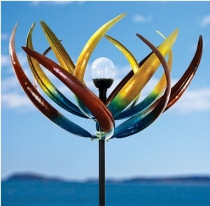 Solar Multi-Color Tulip Wind Spinner