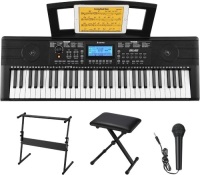Donner 61-Key Electric Piano Keyboard with Microphone, Stand & Stool - For Beginner/Professional