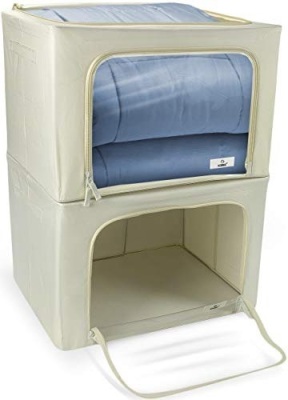 Sorbus Jumbo Foldable Stackable Storage Container with Large Window & Carry Handles, Set of 2 - Appear New 