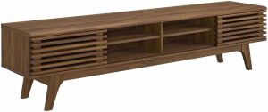 Modway Render 70" Mid-Century Modern Low Profile Media Console TV Stand, 70 Inch, Walnut 