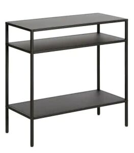 Ricardo 24 in. Blackened Bronze Side Table with Metal Shelves 