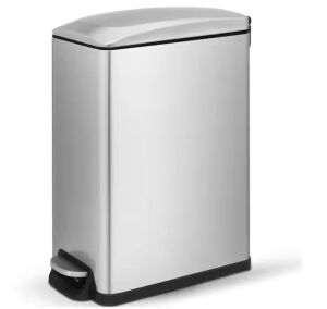 Innovaze 11.9 Gal. Fingerprint Resistant Stainless Steel Slim Rectangular Kitchen Step-on Trash Can