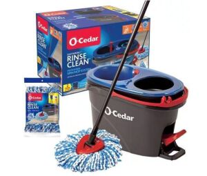 O-Cedar EasyWring RinseClean Microfiber Spin Mop with 2-Tank Bucket System