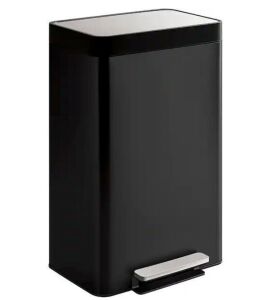 Kohler 13 Gal. Stainless Steel Trash Can in Black - Dented