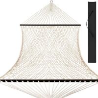 Cotton Rope 2-Person Double Hammock w/ Spreader Bars, Carrying Case&nbsp;