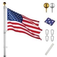 Yescom 30 Ft Telescopic 16 Gauge Aluminum Flag Pole Kit&nbsp;