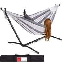 2-Person Brazilian-Style Double Hammock w/ Carrying Bag and Steel Stand&nbsp;