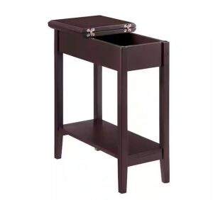 Cherry Narrow Flip Top End Table with Storage