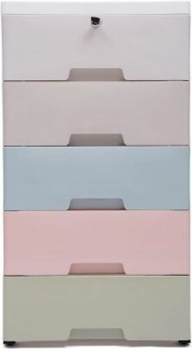 Plastic 5 Drawer Stackable Vertical Storage Tower&nbsp;