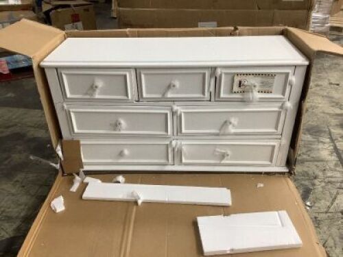 Jenna 7-Drawer White Dresser - For Repair&nbsp;&nbsp;