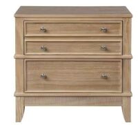 3-Drawers Natural Brown Solid Wood Nightstand&nbsp;