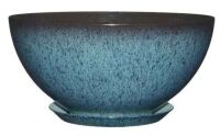 Lot of (2) 10 in. Rosie Bowl Resin Planter, Indigo Speckle & Weathered Copper&nbsp;&nbsp;