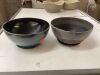 Lot of (2) 10 in. Rosie Bowl Resin Planter, Indigo Speckle & Weathered Copper   - 3